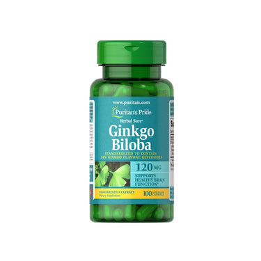 Puritan's Pride Ginkgo Biloba Extract 24% 120 mg 100 capsules.